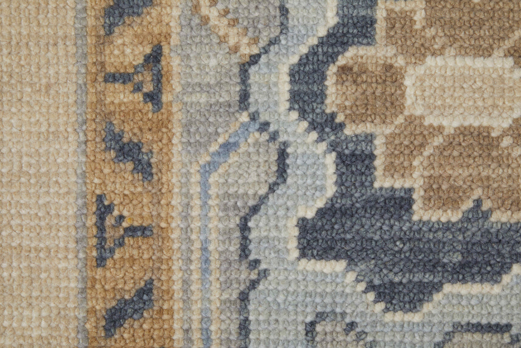 Karina Transitional Floral Botanical Ivory Blue Tan Area Rug (5'6" x 8'6")