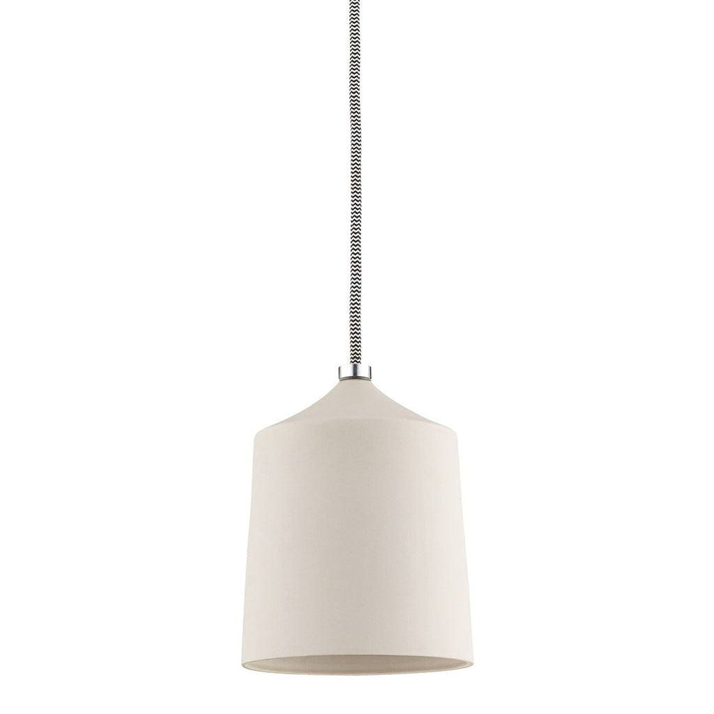 Megan Pendant - Polished Nickel/Matte White