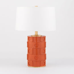 Athena Table Lamp - Burnt Orange/Gold Leaf