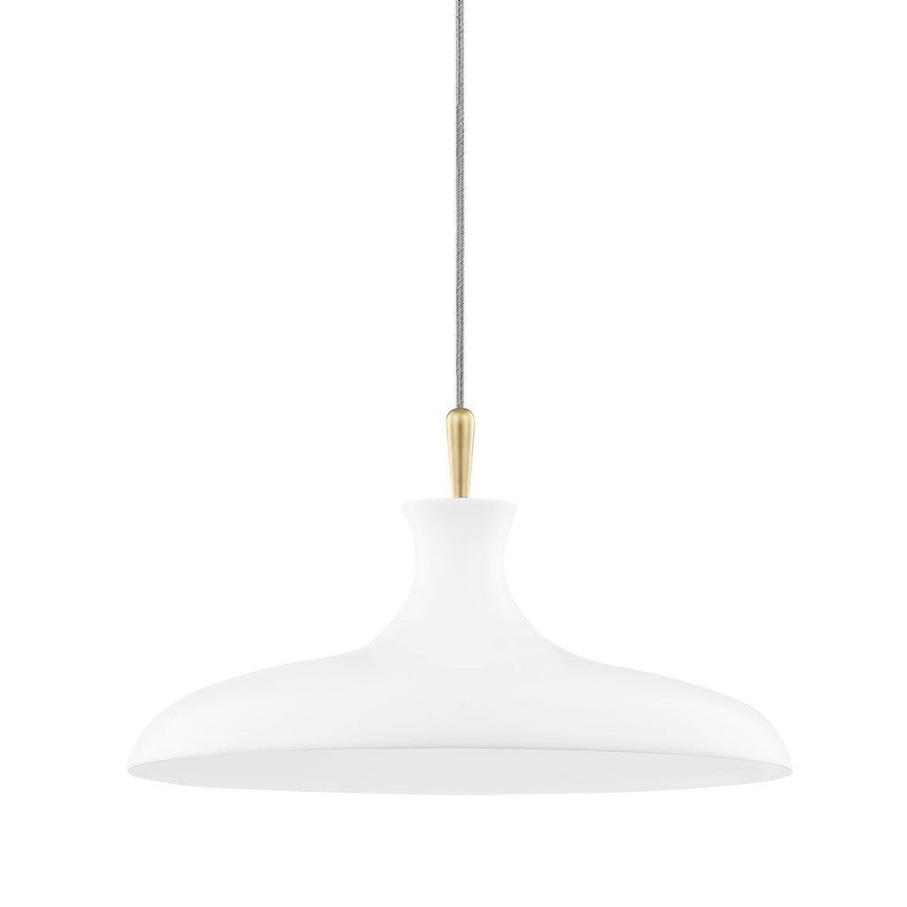 Cassidy Pendant 11" - Aged Brass/White