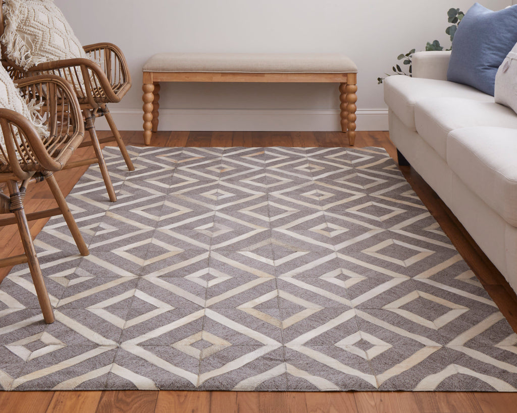 Fannin Transitional Geometric Taupe Tan Ivory Area Rug (2' x 3')