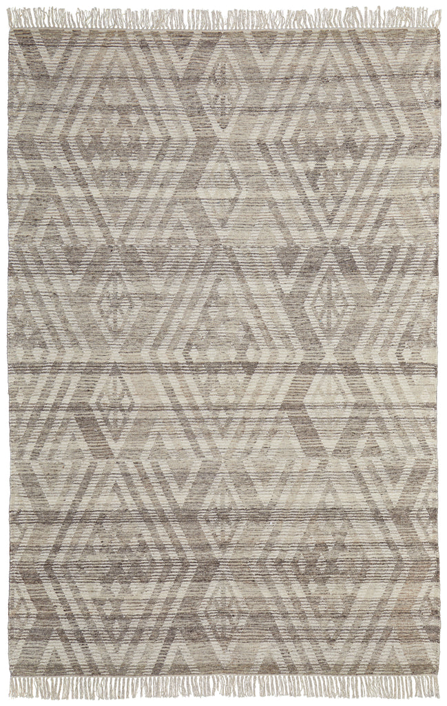 Savona Transitional Diamond Taupe Ivory Gray Area Rug (9' x 12')