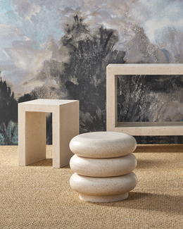 Cusani Ivory Terrazzo Stool