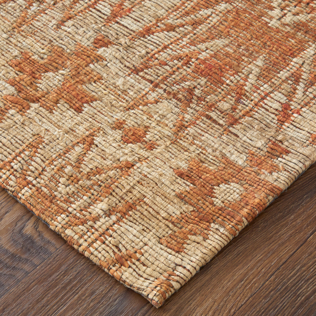 Lilliana Transitional Geometric Orange Ivory Tan Area Rug (3'6" x 5'6")