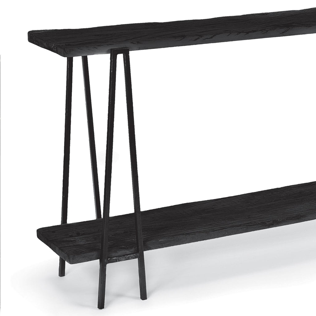 Ash Reclaimed Wood Console Table (Black)