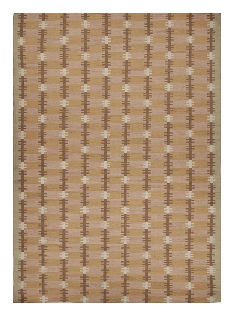 Oversized Scandinavian Kilim In Pink With Geometric Patterns