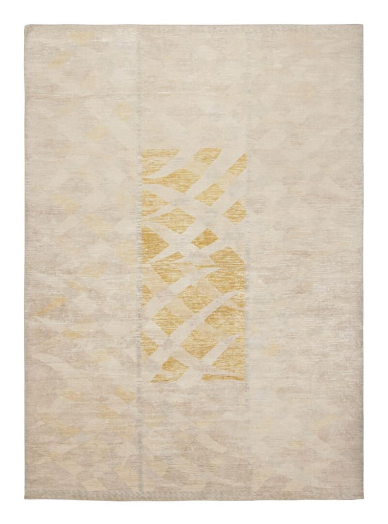 Scandinavian Rug In Beige And Gray With Geometric Patterns