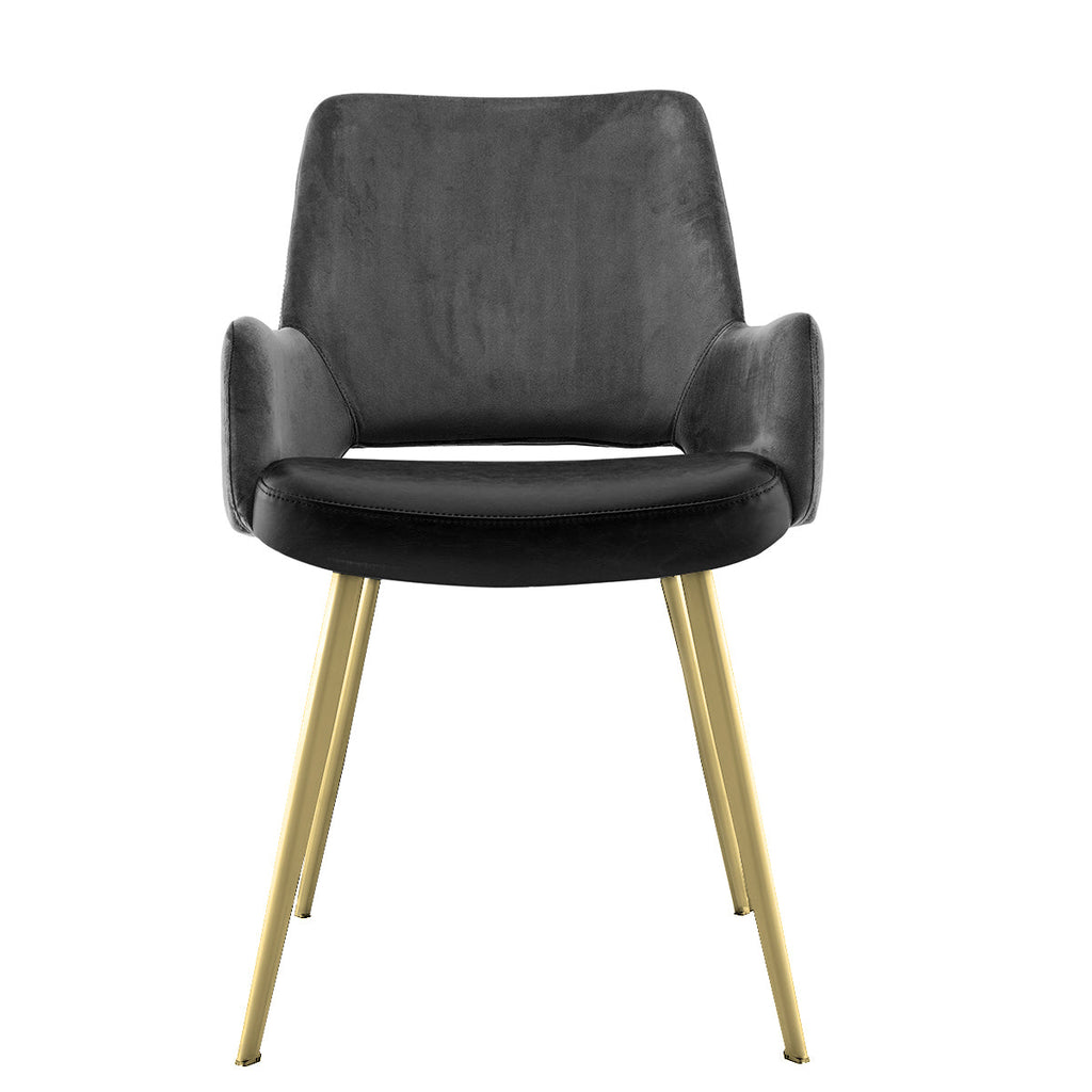 Desi Armchair - Black,Brushed Gold Base