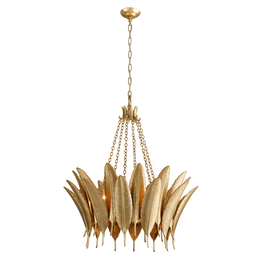 Featherette Chandelier 46" - Mystic Gold Leaf