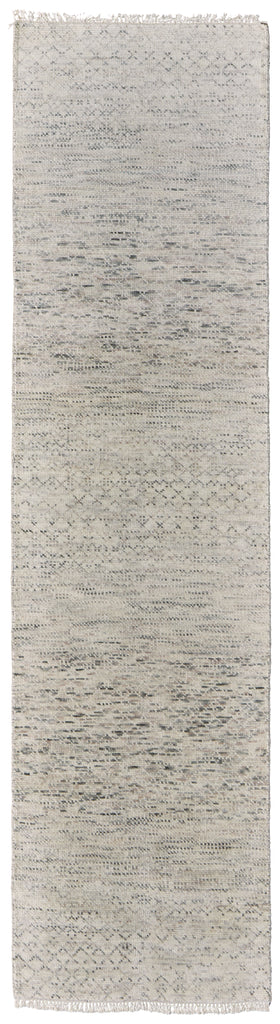 Branson Transitional Solid Ivory Pink Gray Area Rug (2'6" x 12')