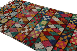 Vintage Azilal Moroccan Rug With Polychromatic Patterns