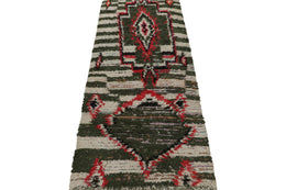 Vintage Azilal Moroccan Runner And Boucherouite Rug