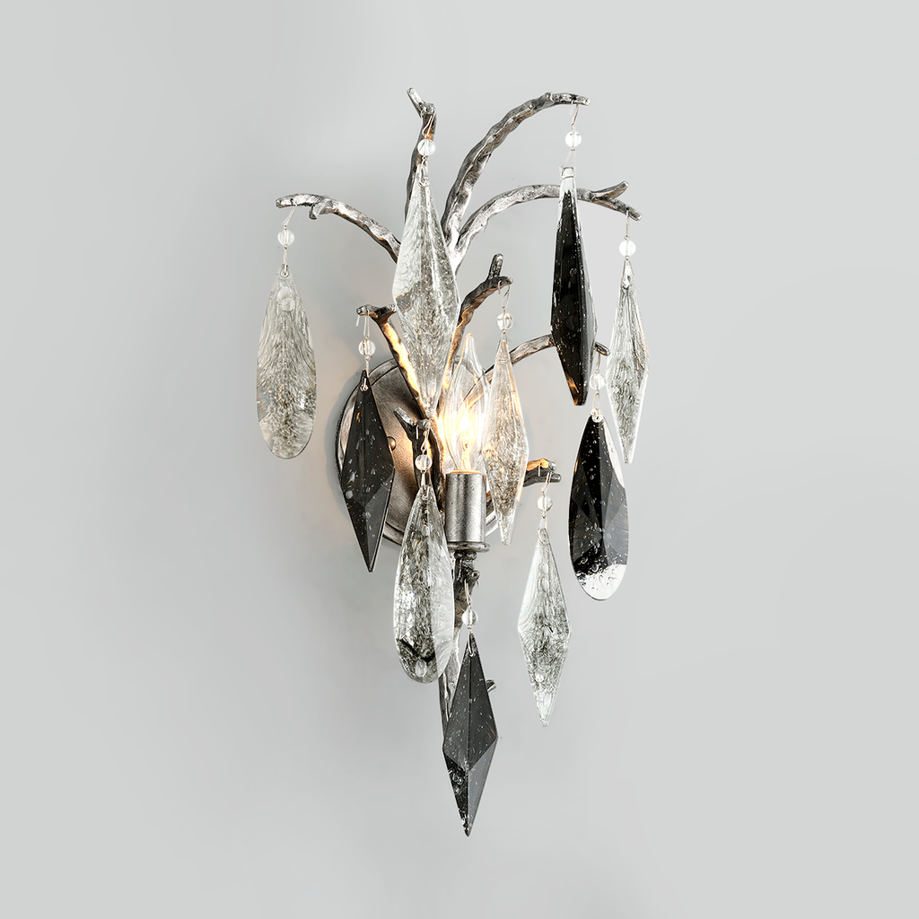 Nera Sconce 10" - Blackened Silver Leaf