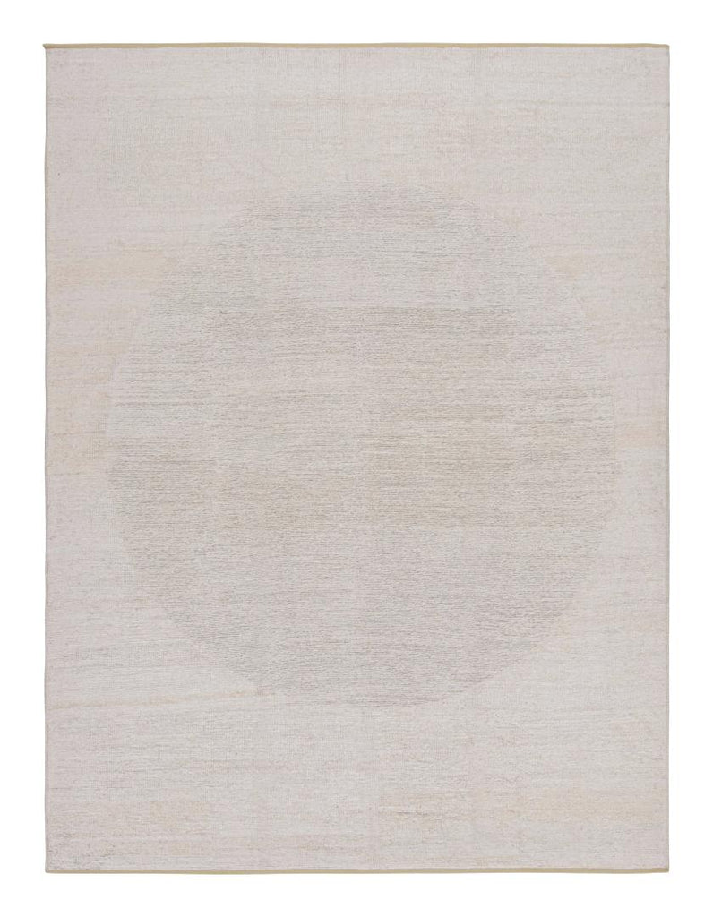 Contemporary Rug in White with Subtle Circle Pattern - Harmony