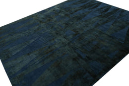 Abstract Rug in Blue, with Geometric Patterns - Diamonds Vintage