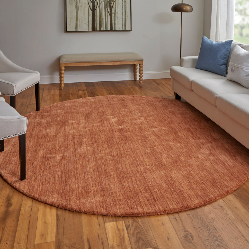 Luna Modern Solid Orange Area Rug (10' x 10')