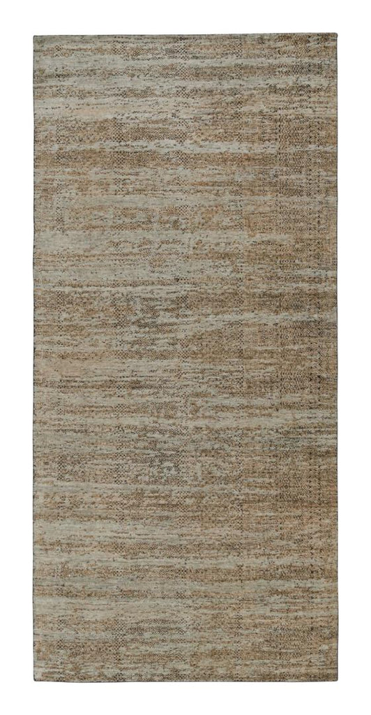 Modern High Pile Rug with Abstract Geometric Pattern