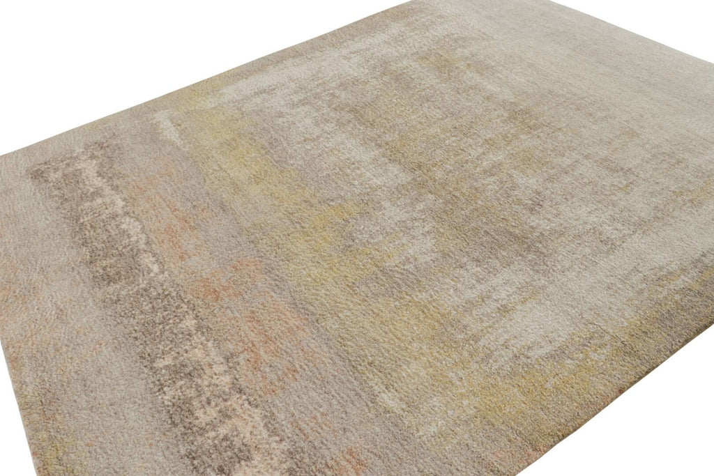 Modern Textural High Pile Rug with Abstract Geometric Pattern