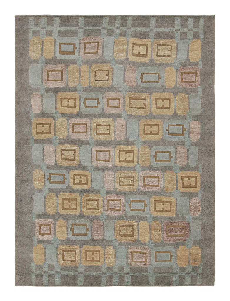 High Texture Scandinavian Geometric Rug In Gray