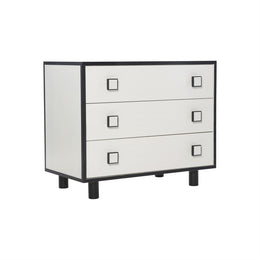 Silhouette Nightstand With 3 Drawers and Square Wood Pulls