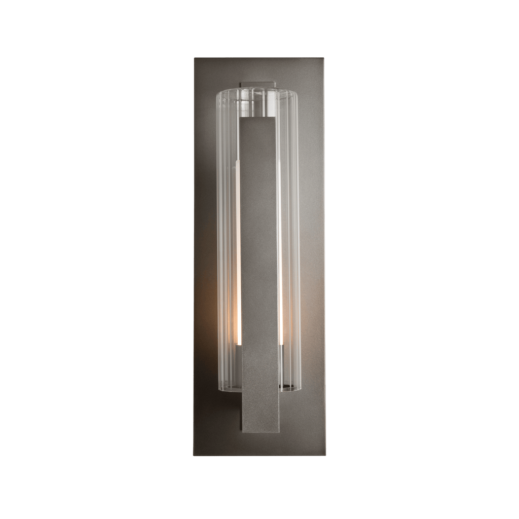 Vertical Bar Fluted Glass Large Outdoor Sconce