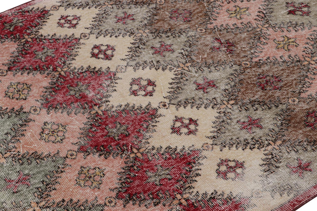 Vintage Zeki Muren Runner Rug With Geometric Patterns 5x8