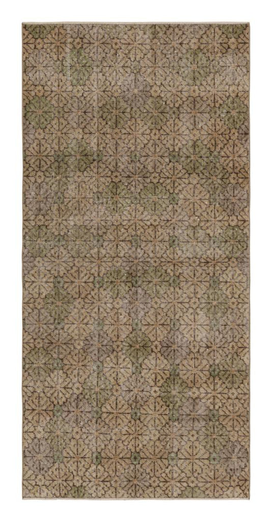 Vintage Zeki Muren Runner Rug With Geometric Patterns 3×6