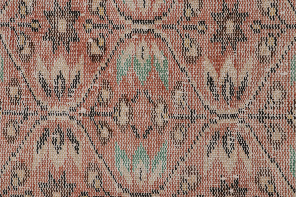 Vintage Zeki Muren Rug In Pink With Geometric Patterns