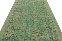 Vintage Zeki Muren Rug In Green With Floral Patterns 6×9