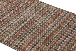 Vintage Zeki Muren Runner Rug With Colorful Geometric Pattern