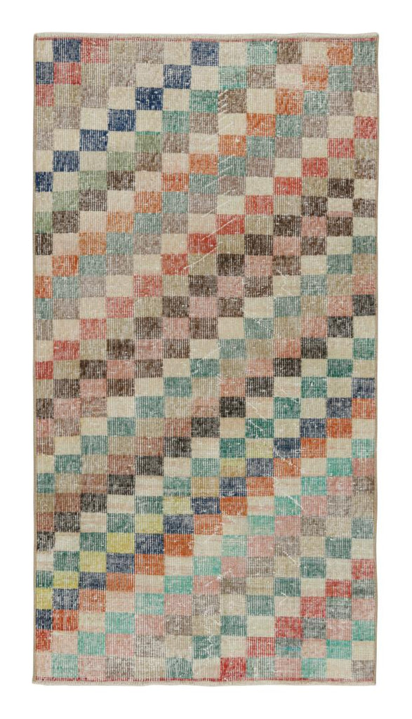 Vintage Zeki Muren Rug With Polychromatic Geometric Pattern 3×5