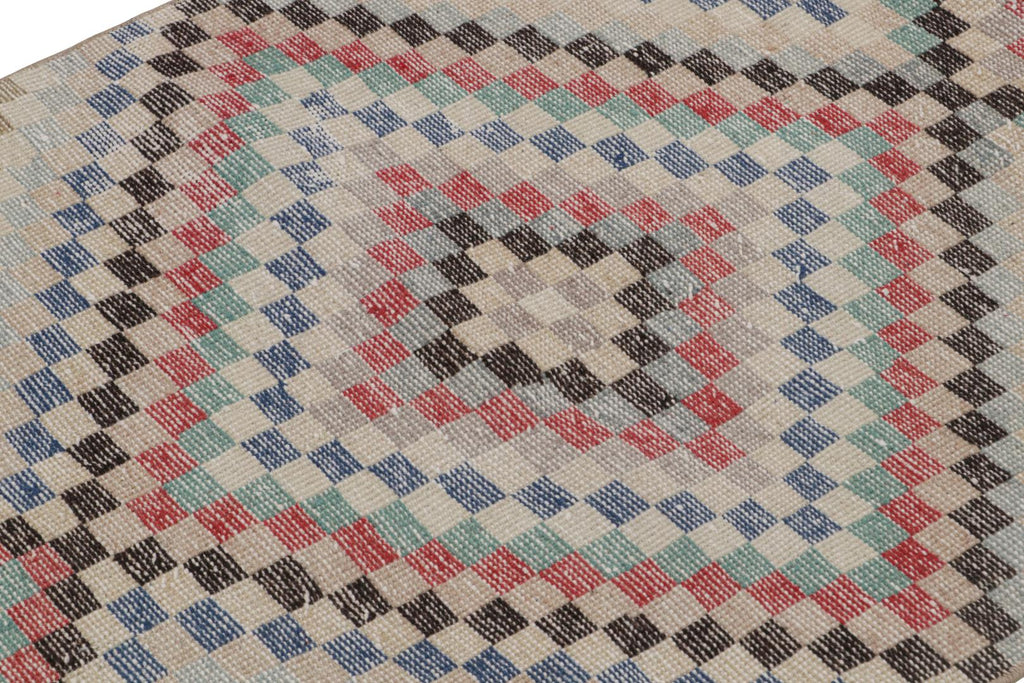 Vintage Zeki Muren Runner Rug With Geometric Patterns 32