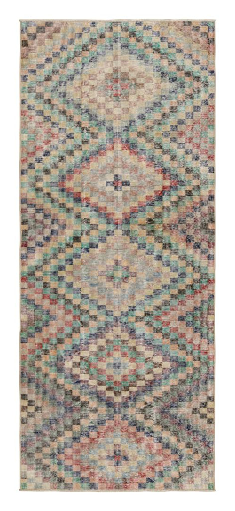 Vintage Zeki Muren Runner With Polychromatic Geometric Patterns