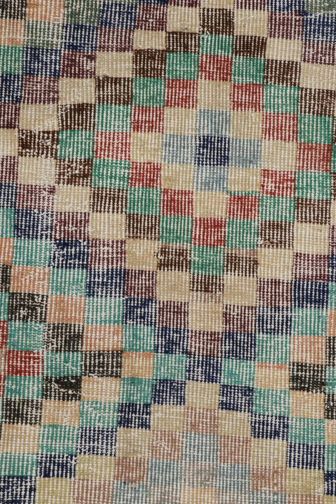 Vintage Zeki Muren Runner With Polychromatic Geometric Patterns