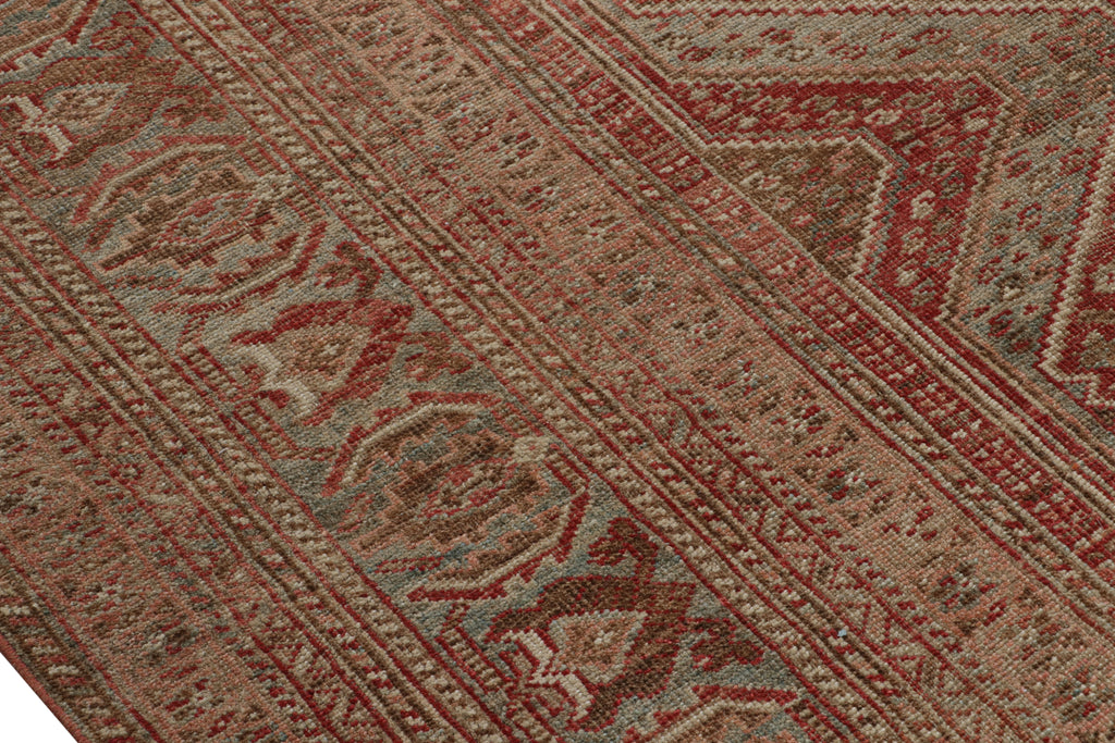 Vintage Bakhtiari Style Rug In Red With Geometric Patterns