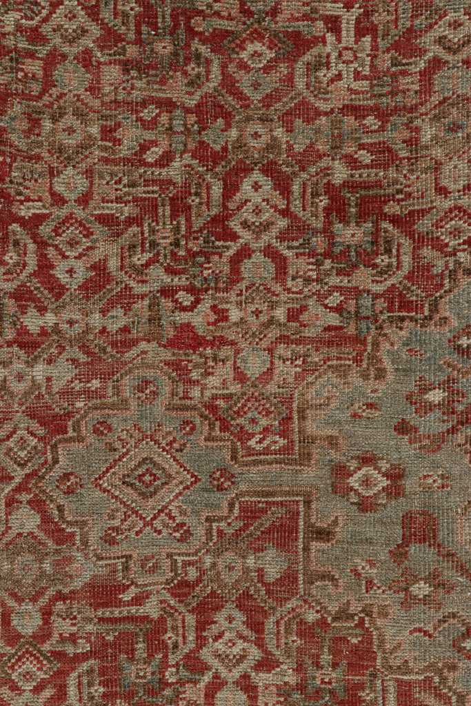 Vintage Bakhtiari Style Rug In Red With Geometric Patterns