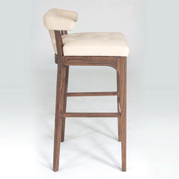 Moderno Bar Stool, Ivory Marble Leather