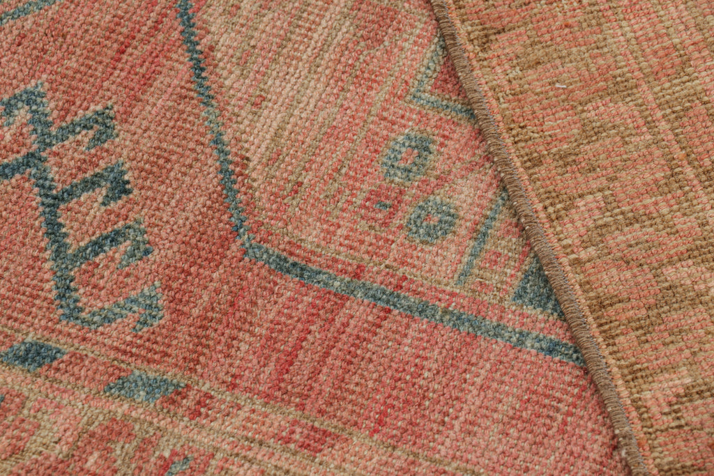 Vintage Ersari Rug With Red And Blue Geometric Medallions