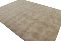 Cubist Art Deco Style Rug in Beige-Brown Geometric Patterns