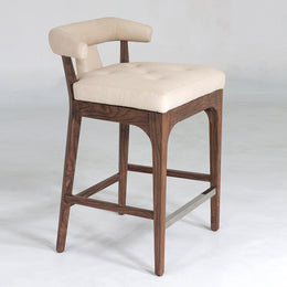 Moderno Counter Stool, Ivory Marble Leather