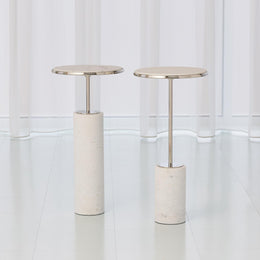 Tall Cored Marble Table : Tall Cored Marble Table (Nickel)