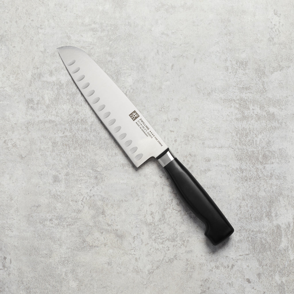 7" Hollow Edge Santoku Knife Four Star