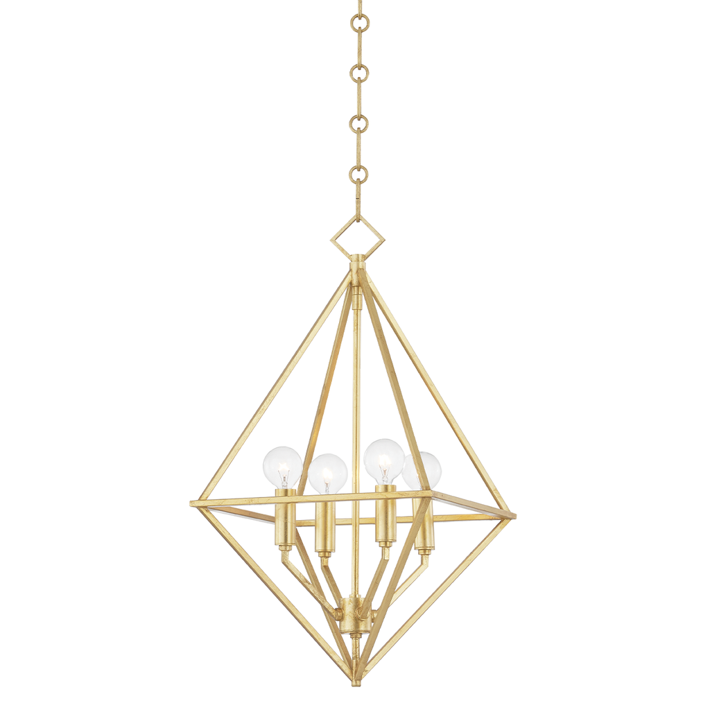 Haines 4 Light Small Pendant - Gold Leaf