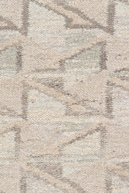 Scandinavian Rug In Beige-brown And Gray Geometric Patterns