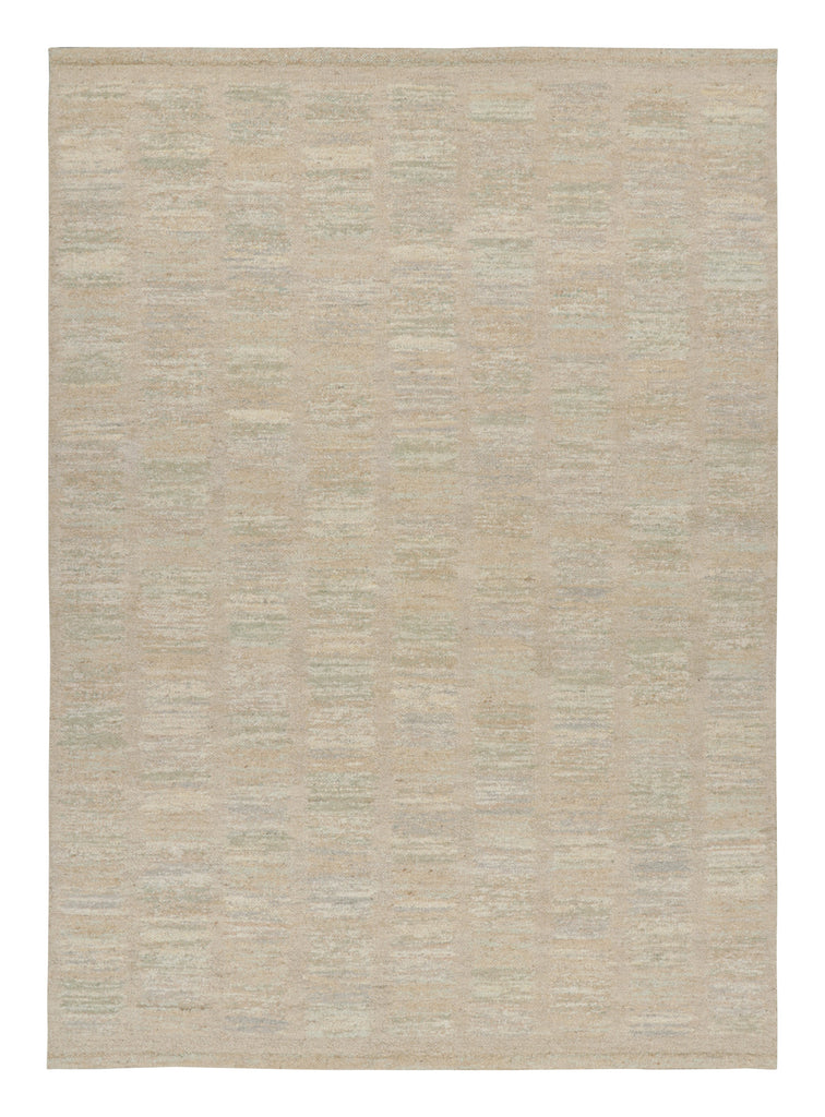 Scandinavian Rug In Beige With Colorful Geometric Patterns