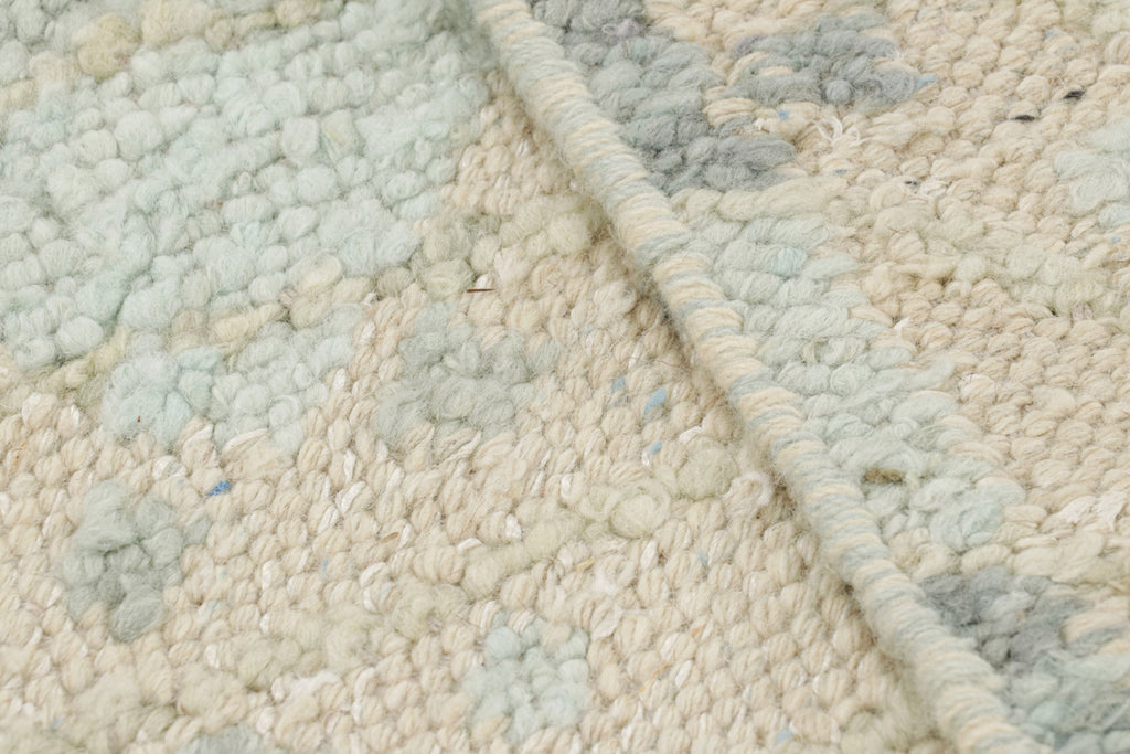 Scandinavian Rug With Blue Turquoise And Off White