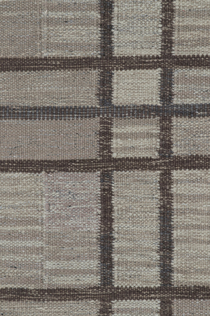 Scandinavian Rug With Geometric Patterns In Tones Of Brown