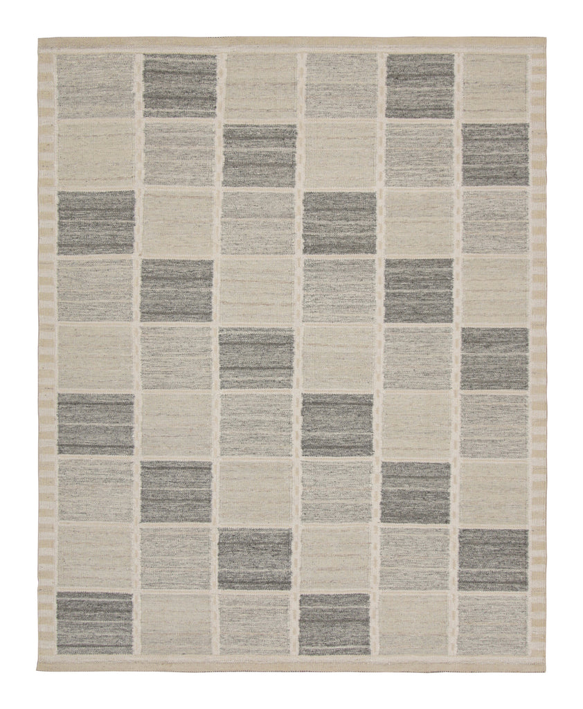 Scandinavian Rug In Beige And Gray Geometric Patterns