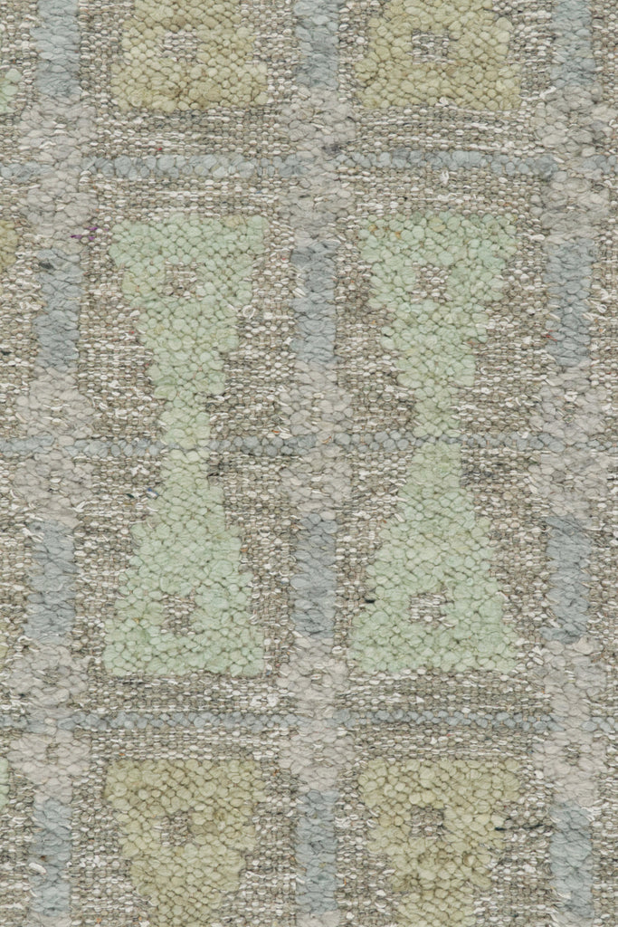 Scandinavian Rug With Hourglass Patterns In Tones Of Green