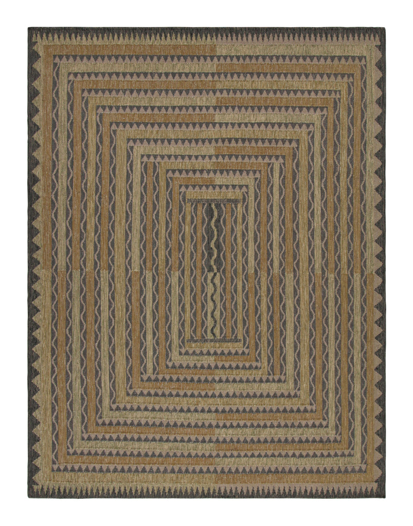 Scandinavian Style Rug With Polychromatic Geometric Patterns